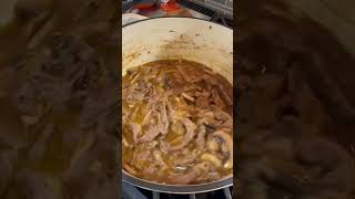 Easiest stroganoff from scratch cookingathome easyrecipe cookwithme dinnerideas stroganoff [upl. by Tihom767]