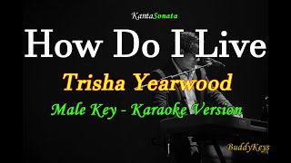 How Do I Live  Male Key I Trisha Yearwood Karaoke Version [upl. by Eelynnhoj]