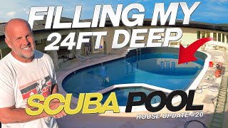 You’ve been waiting for this…filling my home SCUBA pool  House Build 20 [upl. by Penn]