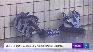 Video of funeral home employee sparks outrage [upl. by Golda606]