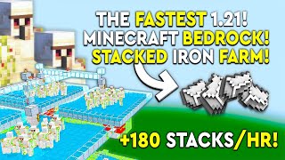 BEST IRON FARM 121 Minecraft Bedrock Tutorial  10000HR MCPEXBOXPSNintendoWin10 [upl. by Lounge]