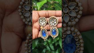 easy and beautifull kundan earrings💯shorts creative youtubeshorts diyearrings viral ytshorts [upl. by Chafee]