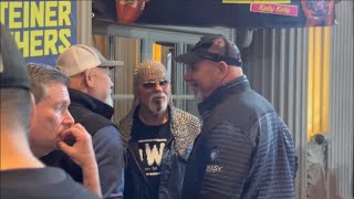 Goldberg interacts with The Steiner Brothers Wardlow and More at WrestleCon 33123 [upl. by Arocat347]