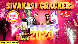 SIVAKASI CRACKERS 2024  Shop Tour😍  Crackers Price List  பட்டாசு Online Shopping  MK Reacts [upl. by Nemlaz]