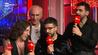 Intervista a Il Volo e Stef Burns 4ª serata  Radio2 a Sanremo [upl. by Hedgcock]