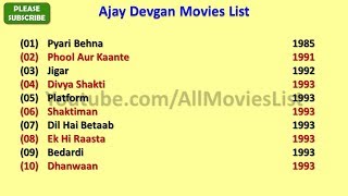 Ajay Devgan Movies List [upl. by Buyse]