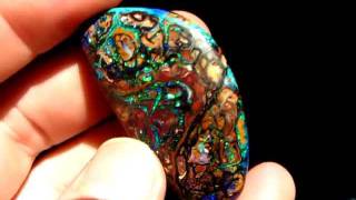 RARE KOROIT BOULDER OPAL NUT PURE EYECANDY EXTRAORDINAIREMOV [upl. by Nilknarf]