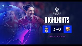 RESUMOHIGHLIGHTS SL BENFICA 30 FC BARCELONA [upl. by Wyck]