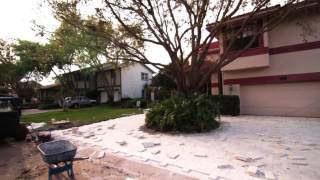 DIY Travertine Pavers on Driveway [upl. by Oicneserc736]