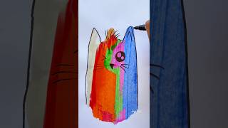 Cat Colors 😸 cat cats colors painting art artist funny easy diy drawing cute easy toys [upl. by Ruenhcs]