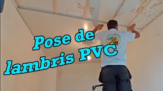 On pose du lambris PVC en rénovation dun plafond [upl. by Jehovah735]