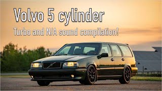 Volvo 5cylinder Turbo and NA sound – BRUTAL STRAIGHT PIPE SOUND [upl. by Neevan17]