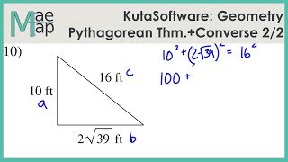 KutaSoftware Geometry The Pythagorean Theorem And Its Converse Part 2 [upl. by Bittner761]