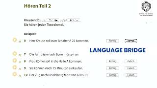 GERMAN Prüfungstraining Model Test  3 A1  Hören  Goethe Exam Preparation  Languagebridge001 [upl. by Elstan]