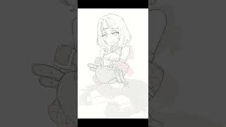 Speedpaint Sakamata Chloe Hololive shorts clipstudiopaint [upl. by Otaner]