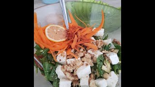 Spinach Salad with Feta cheese and walnuts [upl. by Arak418]