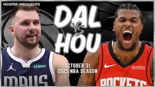 Dallas Mavericks vs Houston Rockets Full Game Highlights  Oct 31  2025 NBA Season [upl. by Jori]