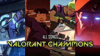 ALL VALORANT CHAMPIONS SONGS 2021  2024 [upl. by Zerlina]