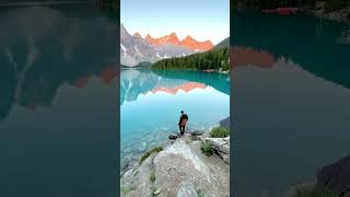 Moraine Lake Canada banff canadalife canada morainelake travel traveling travelvlog lake [upl. by Semyaj]