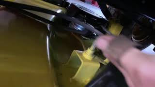 How to replace your Idler Pulley on a John Deere Lawn tractor 42in Deck 100 Series LA D E [upl. by Wynny]