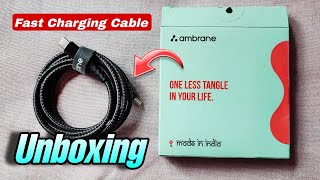 Ambrane 3A Fast Charging USB Type C Cable Unboxing amp Quick Review  Ambrane Fast Speed Data Cable [upl. by Latrina]