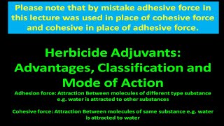 Herbicide Adjuvants Advantages Classification and Mode of Action [upl. by Malaspina]