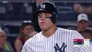 STLNYY Judge rips RBI triple to right call stands [upl. by Doll]