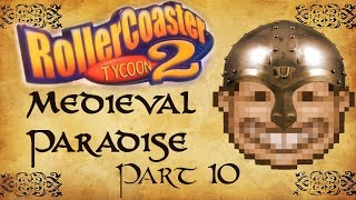 Roller Coaster Tycoon 2 Medieval Paradise  Part 10  CASTLE CONSTRUCTION [upl. by Asa]