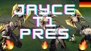 🏆 T1 2023 Worlds JAYCE PRESTIGE Skin Review german Zeus Jayce Worlds Skin Skills Emotes Animationen🏆 [upl. by Tirreg]