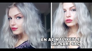 EVDE GRİ SARI SAÇ BOYAMAEn Az Maliyetle  2018 [upl. by Owena]