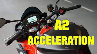 2021 APRILIA TUONO 660 A2  ACCELERATION ON THE HIGHWAY [upl. by Hardunn]