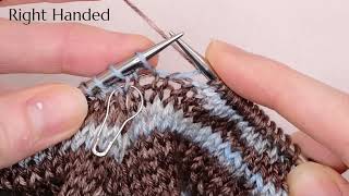 How to work a central double decrease cdd for RightHanded knitters [upl. by Leuas]