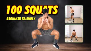 Guided 100 Squat Workout [upl. by Kcirdehs]