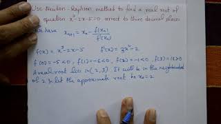 Advanced calculus amp numerical method Newton Raphson method using polynomial equation examplePART1 [upl. by Aihsoj5]