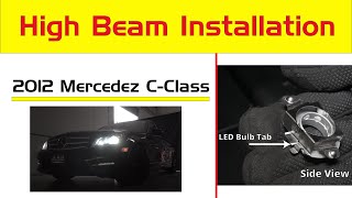 MercedesBenz C Class Headlights H7 LED Bulbs Change  Installation [upl. by Perle221]