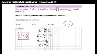 Zad 31 Stereometria Skala podobieństwa brył [upl. by Hanimay498]