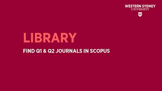 Find Q1 amp Q2 Journals in Scopus [upl. by Aihsa]