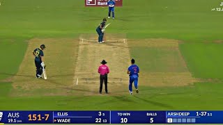 INDIA VS AUSTRALIA 5th T20 LAST OVER HIGHLIGHTS  Arshdeep Singh last over against Australia [upl. by Montford]