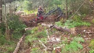 Trail Building With Towable Backhoe  Part 5 [upl. by Tamas]