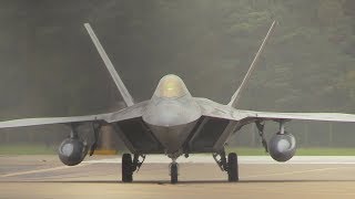 RAF Lakenheath  F22 Raptors Departure  20th October 2017 [upl. by Nohpets]