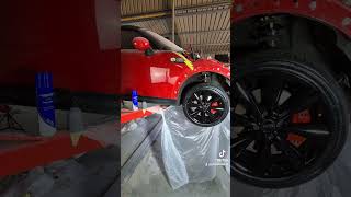 Prepping repairing and painting the Alloy Wheels salvage car wreck rebuild mini subscribe [upl. by Wilmer]