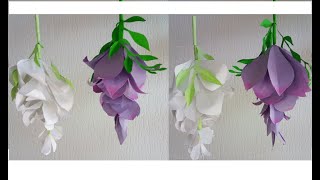 DIY Como hacer glicinas de papel Manualidades para hacer flores de papel [upl. by Ahseik691]