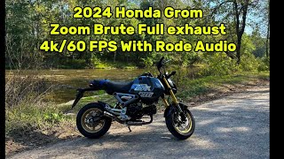 2024 Honda Grom with Aftermarket Zoom Exhaust  Ride by the river  4k60FPS with Rode Audio [upl. by Atteuqal]