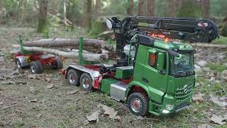 ScaleArt Arocs 6x6 Langholz Palfinger S290L  Timber Truck outdoor [upl. by Drofkcor150]