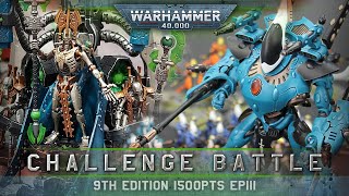 Eldar Craftworlds vs Necrons Warhammer 40K Battle Report 9th Ed 1500pts CTS111 THE SILENT KING [upl. by Aiciles]