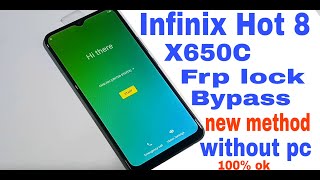 Infinix Hot 8 X650C FRP Unlock  Google account Remove android 9 100 ok [upl. by Sito]