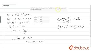 If the total amount of adenine and thymine in a doublestranded DNA is 60 [upl. by Elene]