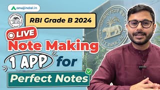 RBI Grade B 2024 Notification  Note Making Strategy for RBI Grade B  Preparation  Anuj Jindal [upl. by Ellary]