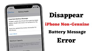 Unable To Verify This iPhone Has A Genuine Apple Battery  How To Solve NoN Genuine Battery Error [upl. by Leinod]