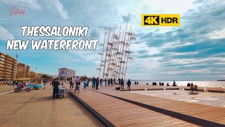 Thessaloniki Greece New Waterfront Walking Tour 4K HDR [upl. by Gnanmos]